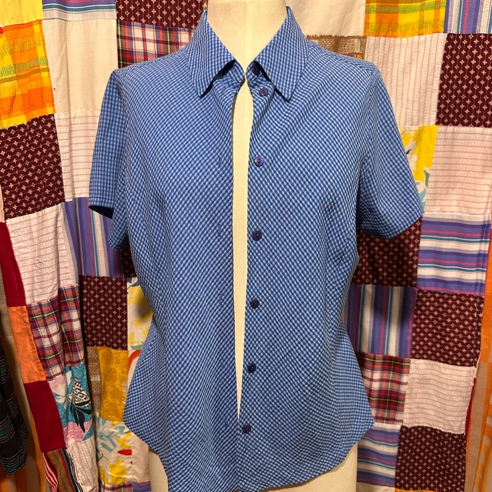 Fred David Blue Gingham woman’s Shirt